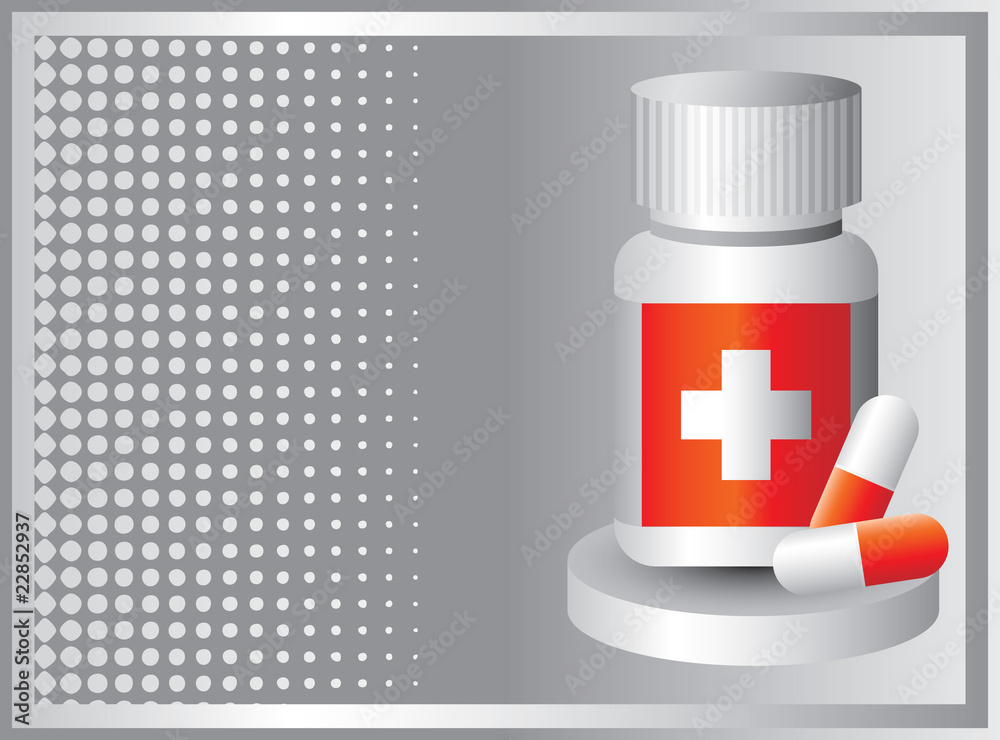 medicine bottle silver halftone banner medicine bottle silver halftone banner