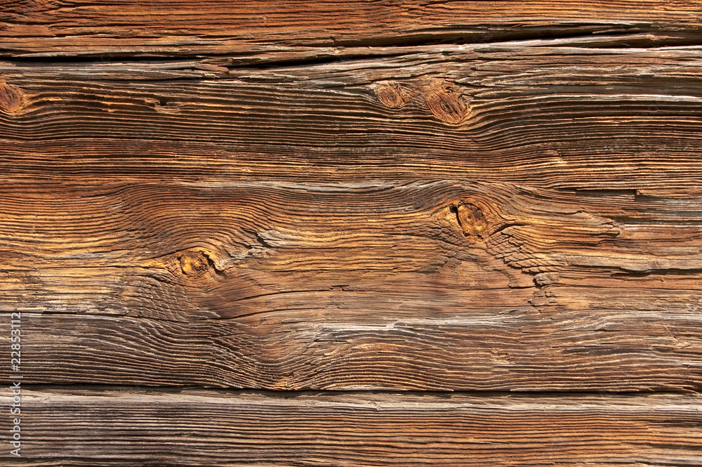 Naklejka premium Old brown wooden background and texture.