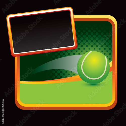 tennis ball green halftone stylized ad