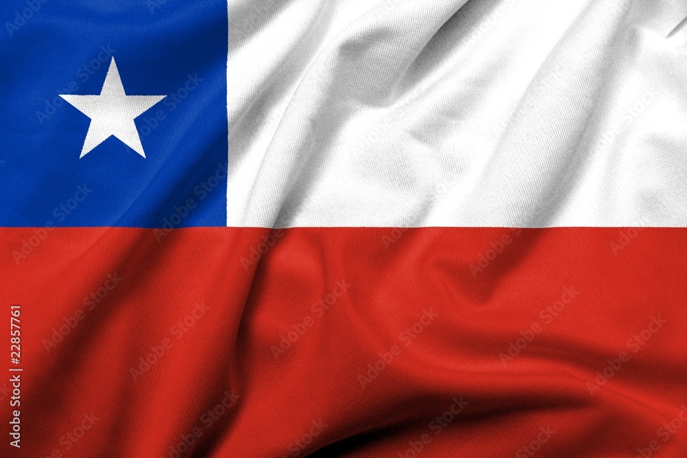 Fototapeta premium 3D Flag of Chile satin