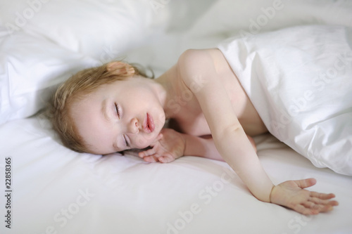 Adorable toddler girl sleeping