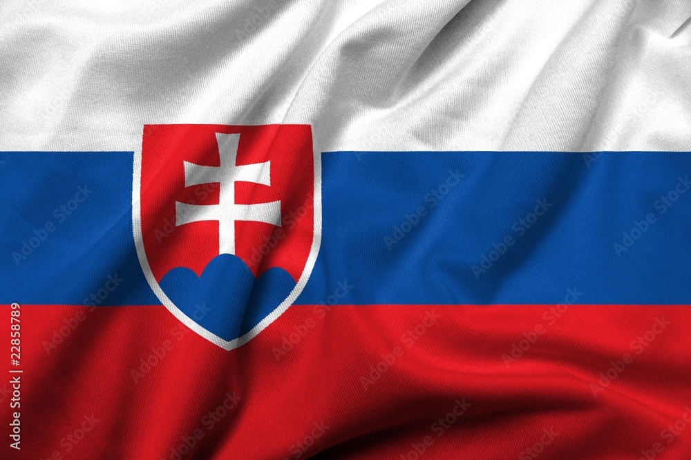 Fototapeta premium 3D Flag of Slovakia satin