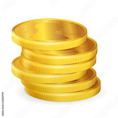 Stacks of gold coins, vector