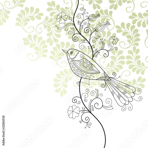 elegant floral illustration, greeting card