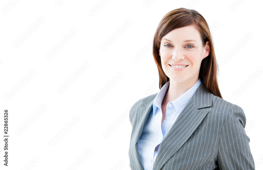 Portrait nice businesswoman looking at the camera Portrait nice businesswoman looking at the camera