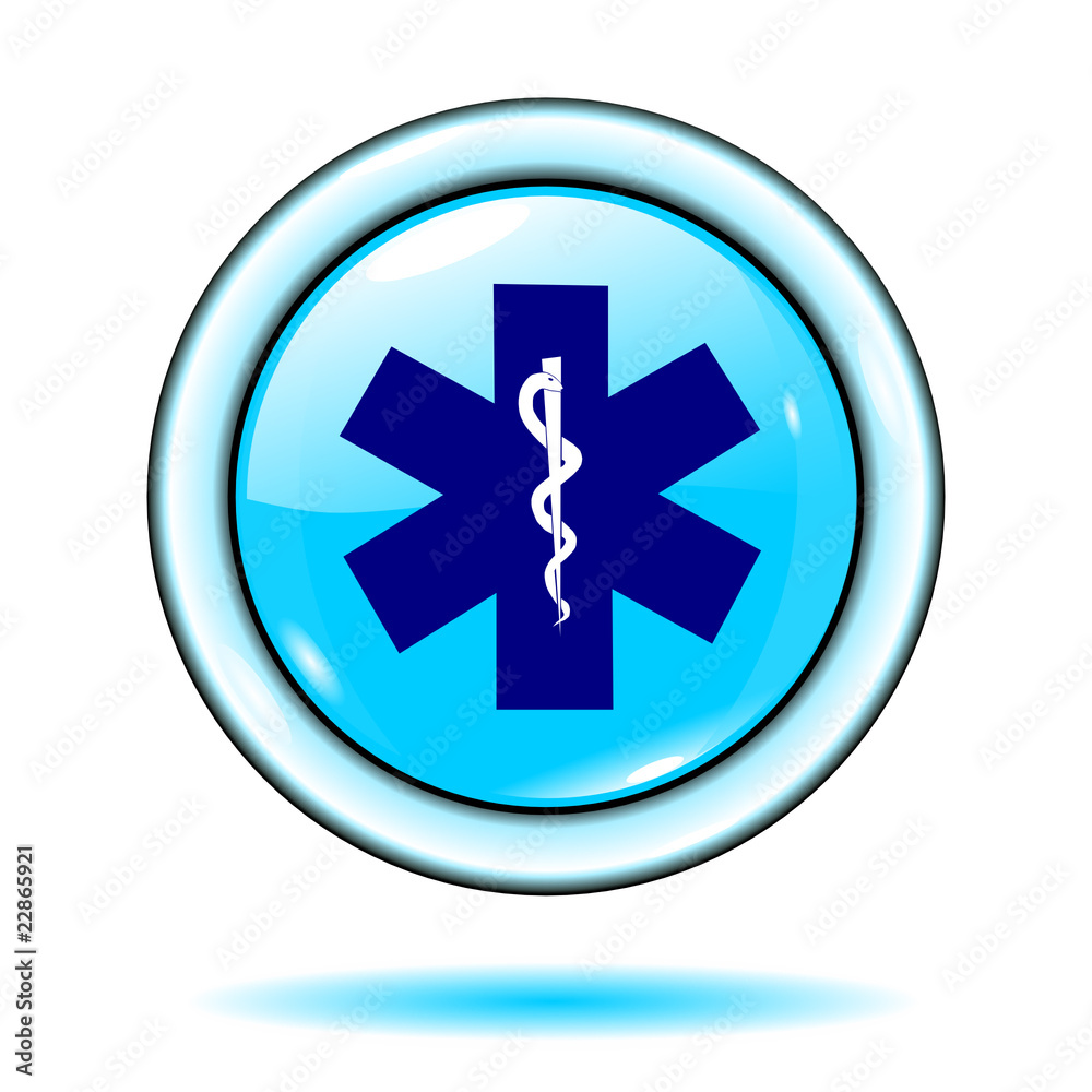 Button medical sign blue Button medical sign blue