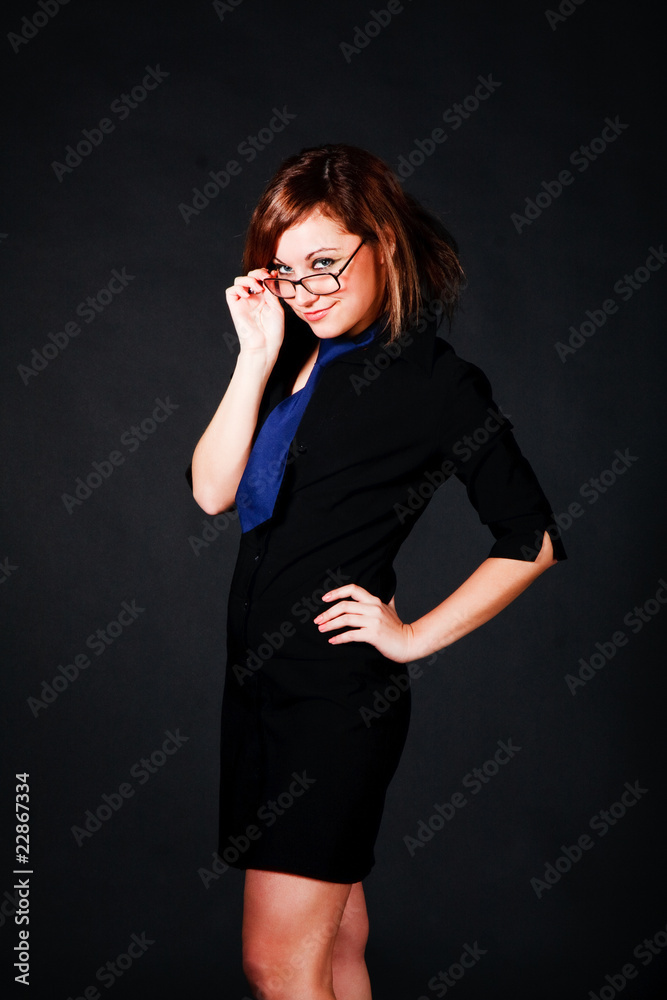 Young charming girl in black blouse Young charming girl in black blouse