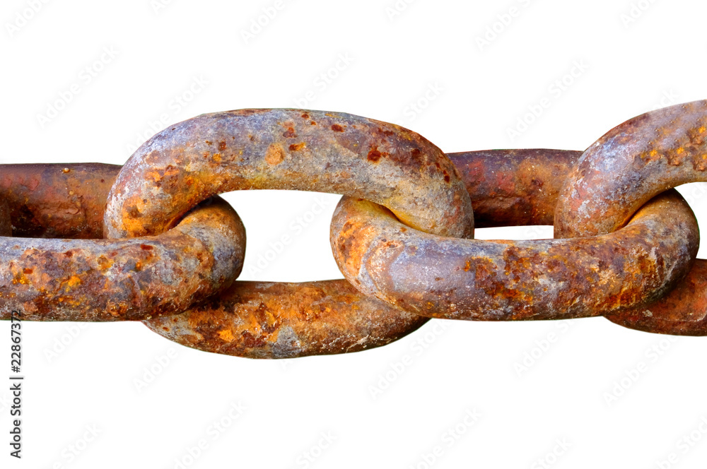 Rusty chain isolated on white background Rusty chain isolated on white background