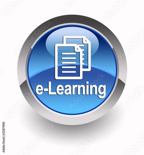 ''E-learning'' glossy icon photo