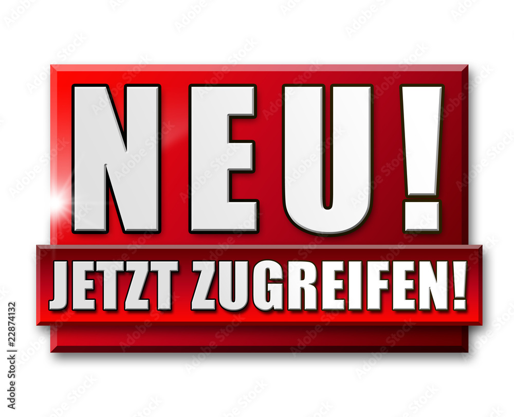 Neu! Jetzt zugreifen! Button, Icon