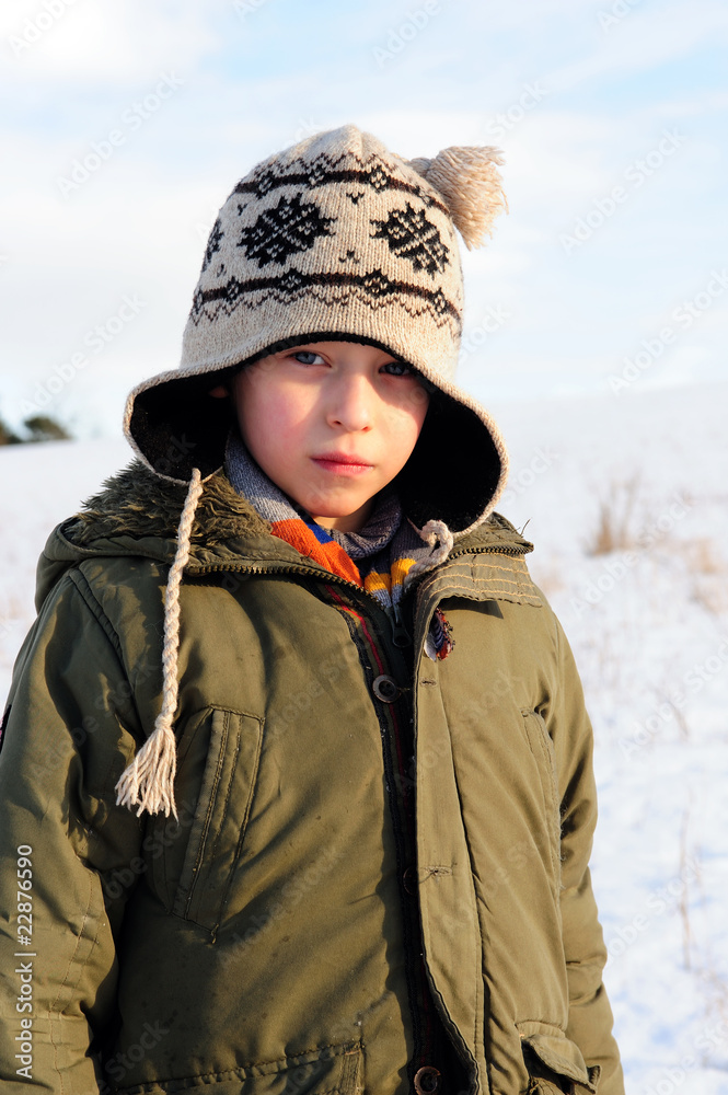 boy in winter landscape