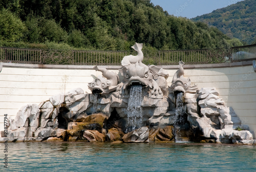 The Fountain of the Dolphins in the Royal Palace of Caserta