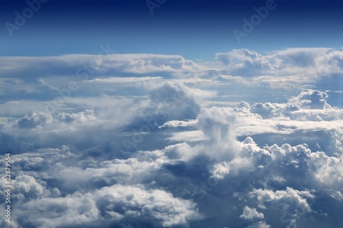 Blue sky view from aircraft airplane © lunamarina