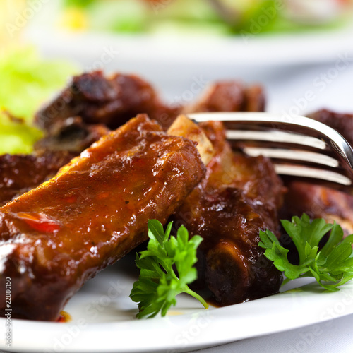 Pork ribs with sweet sauce