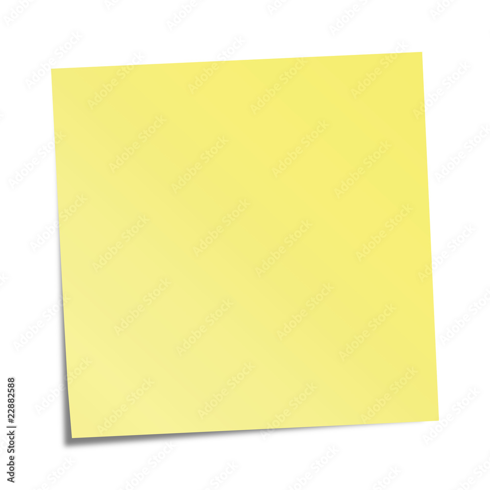 Yellow sticky note - vector illustration - obrazy, fototapety, plakaty 