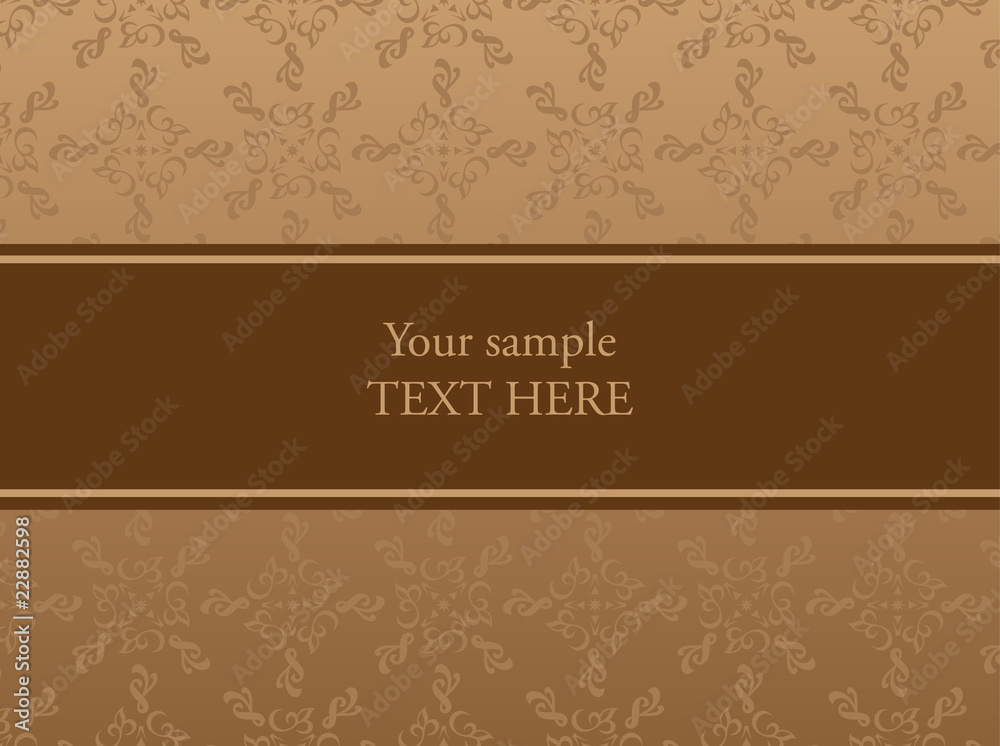 brown background of vegetative ornament with space for text