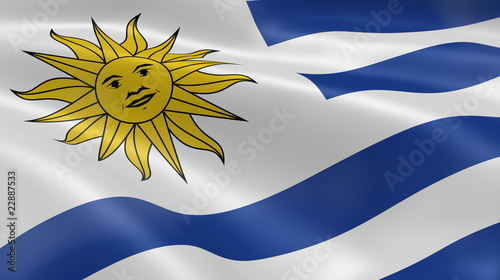 Uruguay flag in the wind photo