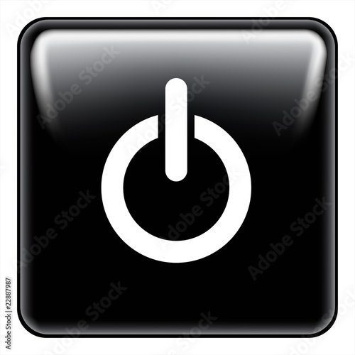 Black power button vector