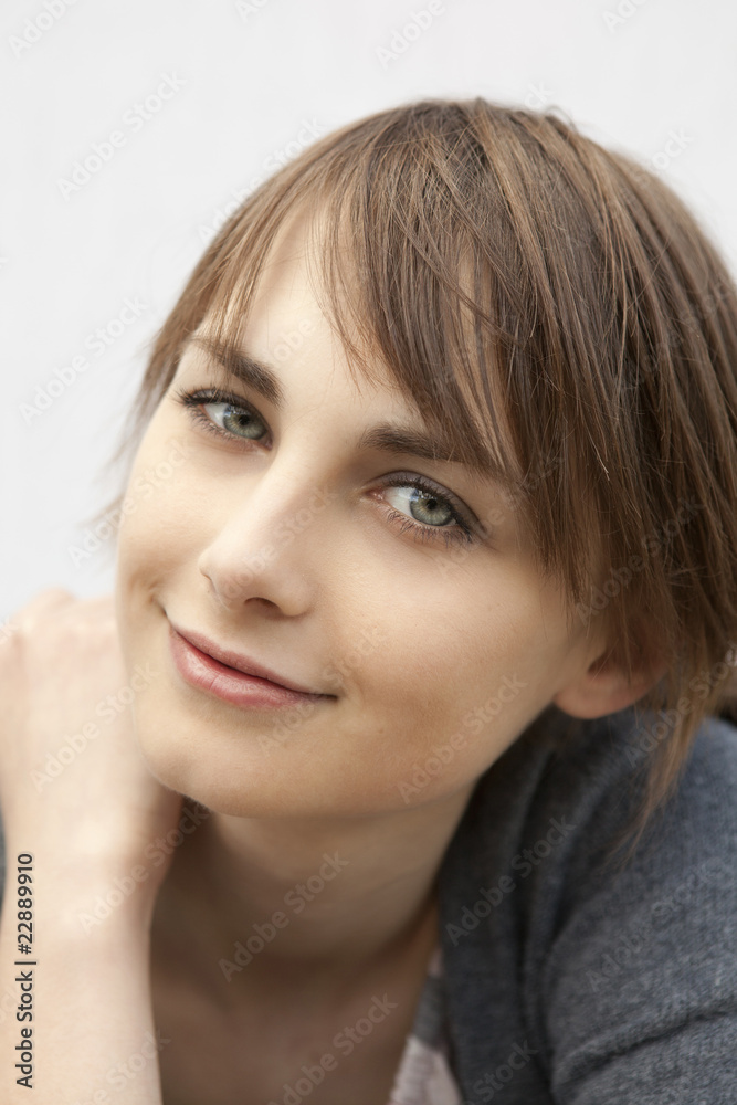 portrait of smiling woman portrait of smiling woman
