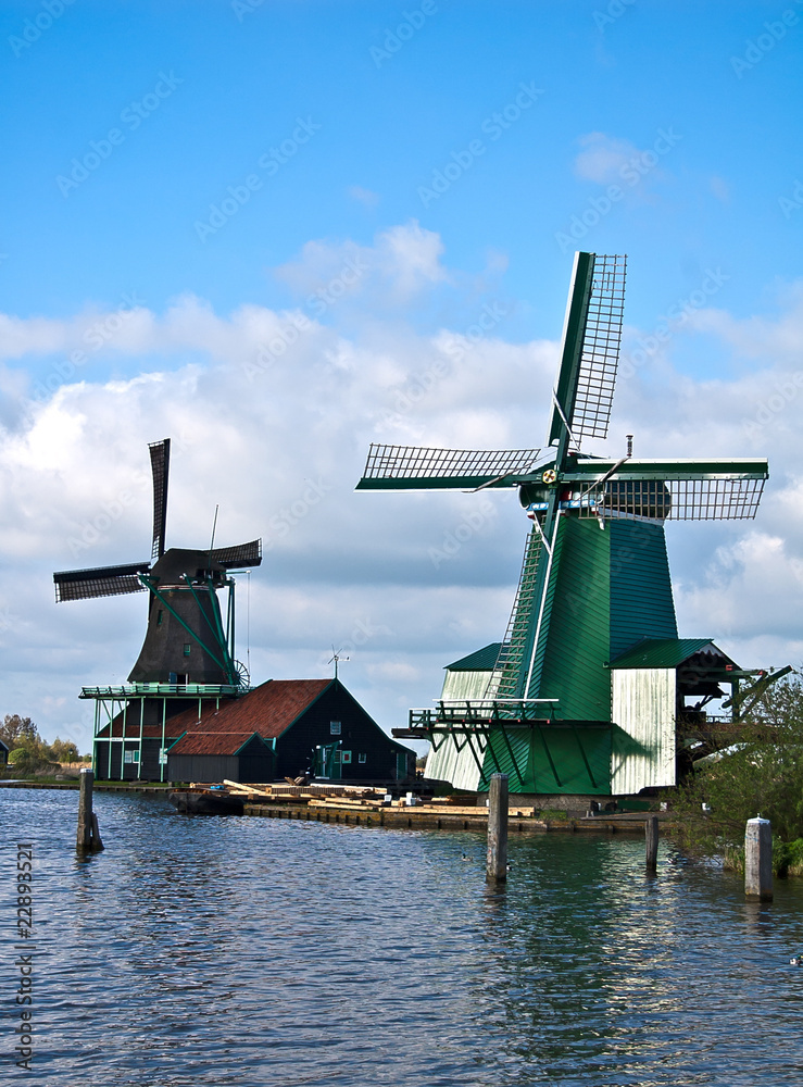Moulins à vent hollandais à Zaanse Schans