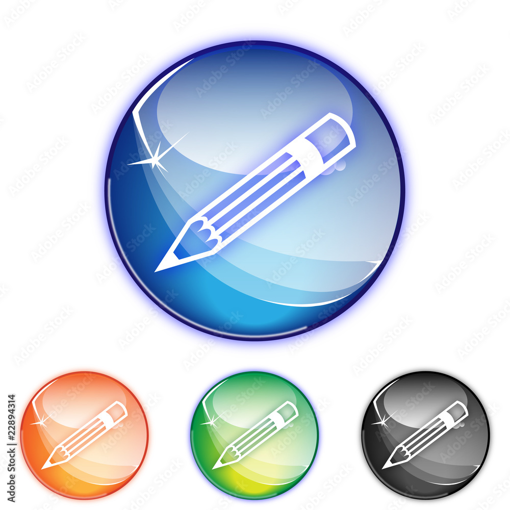Picto ecrire crayon - Icon pencil - collection color Picto ecrire crayon - Icon pencil - collection color