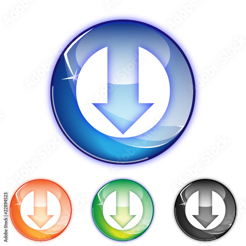 Picto telecharger - Icon download - collection color