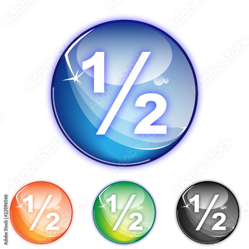 Picto calcul demi - Icon fraction 1/2 - collection color