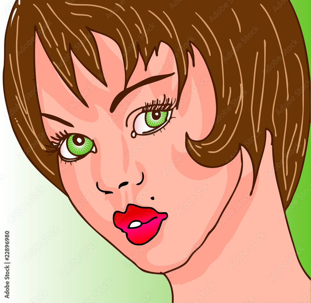 Vector illustration of a woman portrait Vector illustration of a woman portrait