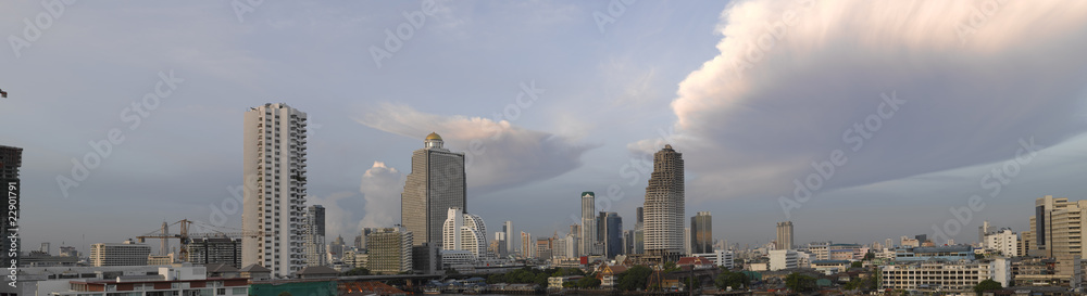 panoramic view of Taksin bridge in BANGKOK