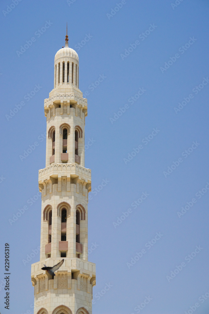 Muscat - Oman, Sultan Qaboos Grand Mosque - Minaret Detail