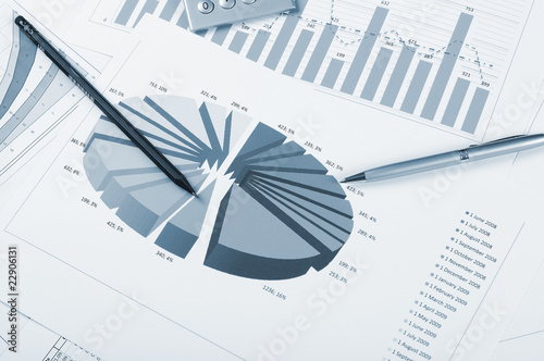 Charts and graphs of sales photo