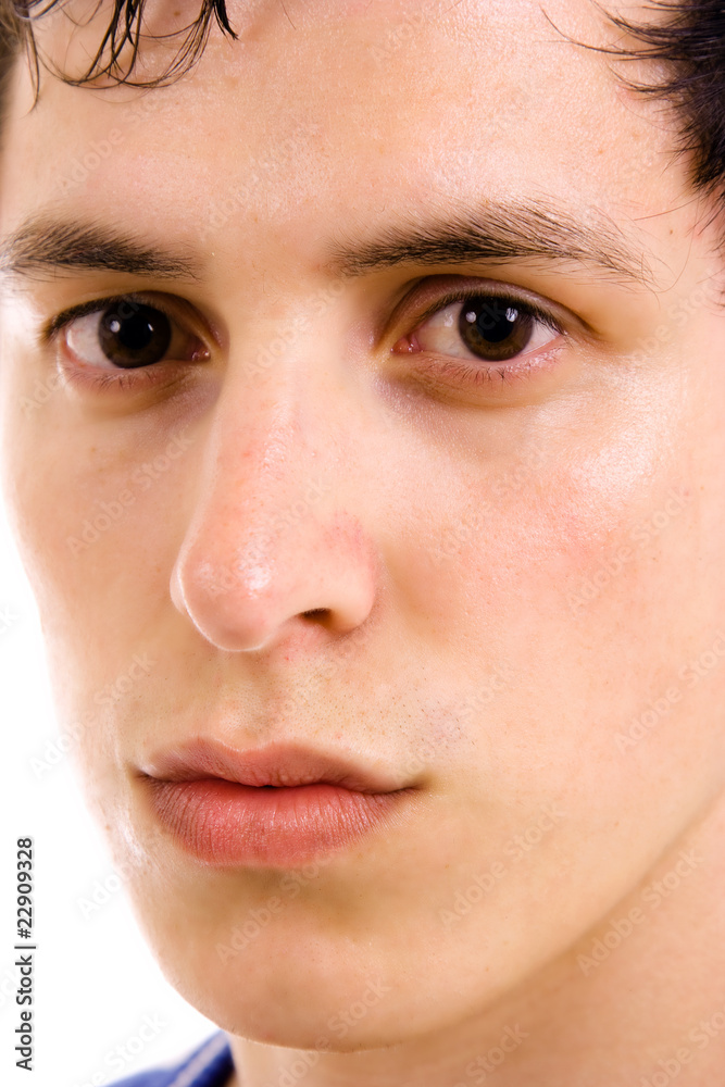 Close up portrait of young casual man, isolated on white Close up portrait of young casual man, isolated on white