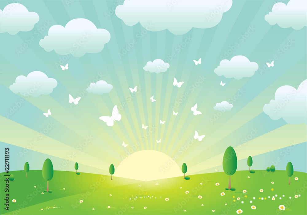Vector Spring Landscape Vector Spring Landscape