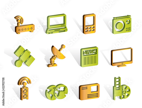 Business, technology  communications icons