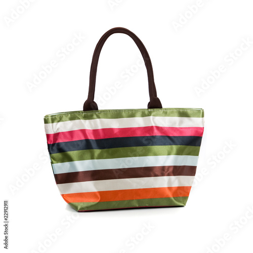 Striped beach bag