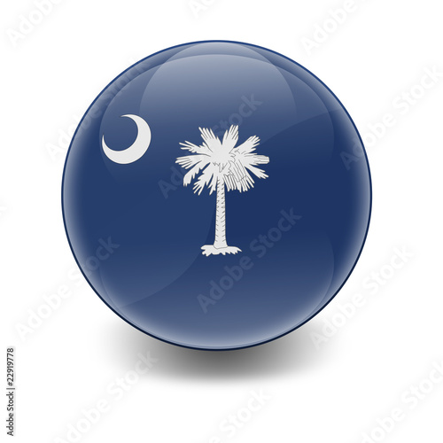 Esfera brillante con bandera Carolina del Sur photo