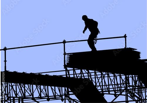 Worker on building
