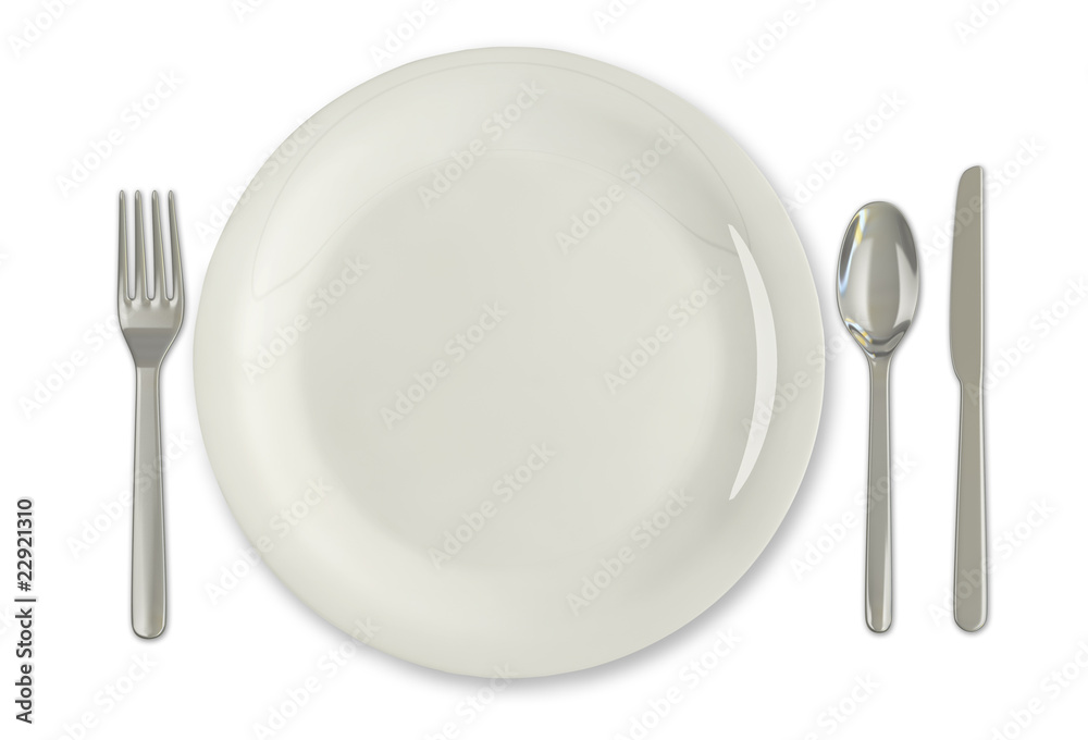 Plate and utensils Plate and utensils