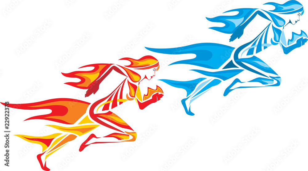 Obraz premium Flame vector girl