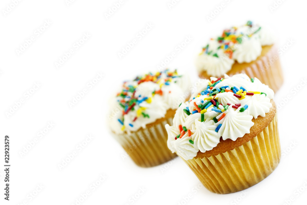 Vanilla Cupcakes with Sprinkles