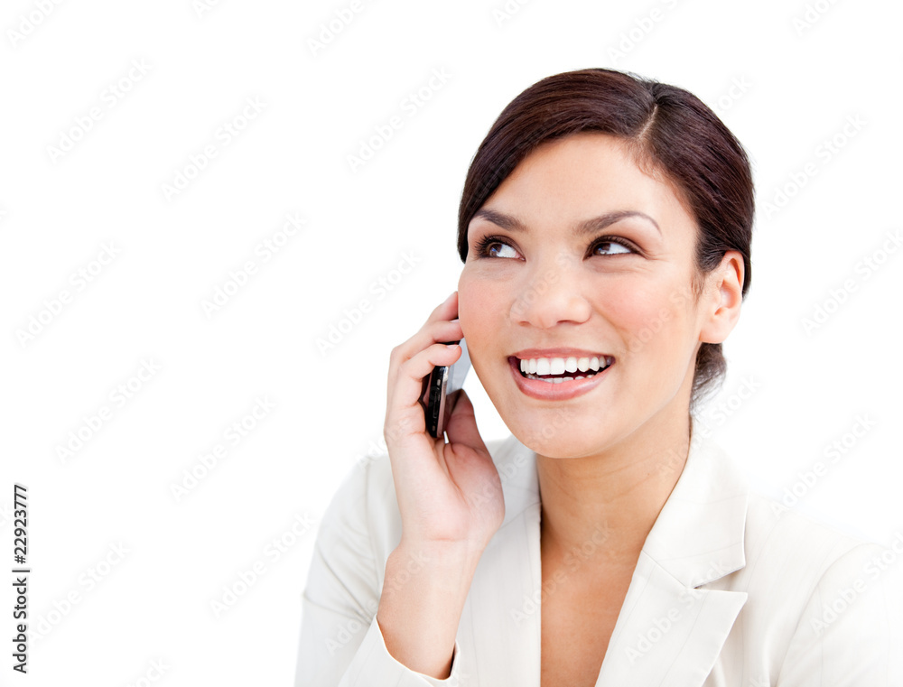 Attractive businesswoman using a mobile phone Attractive businesswoman using a mobile phone