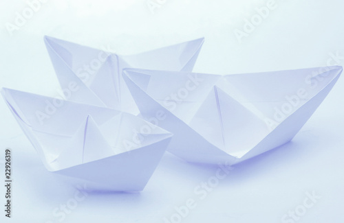 Blue Paper boat.