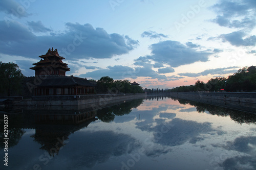 At dusk  The Forbidden City in Beijing  China