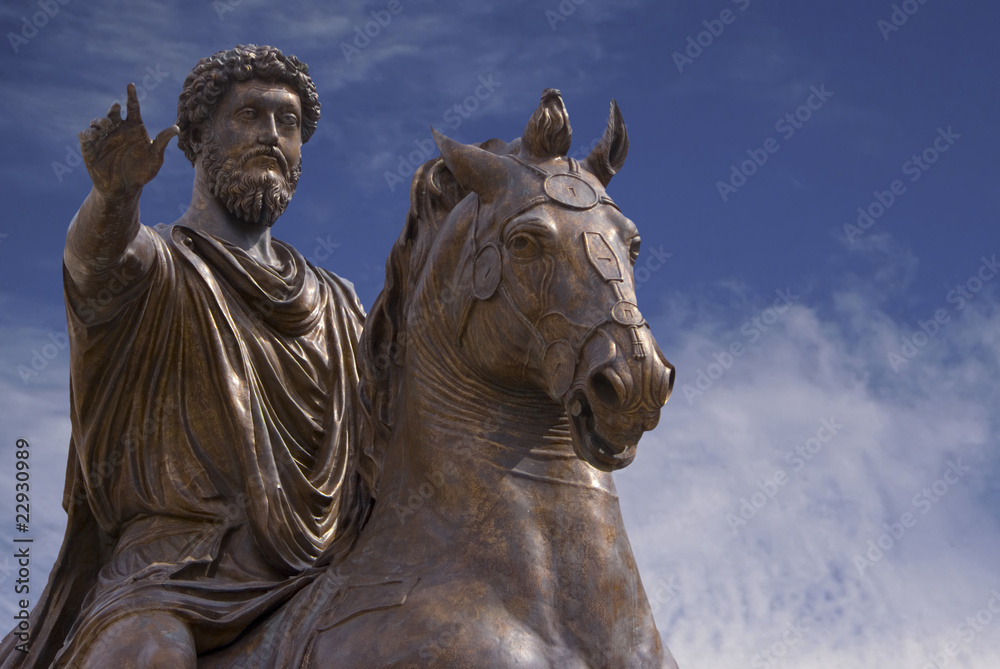 Naklejka premium Roma, Campidoglio, statua di Marco Aurelio (part.)
