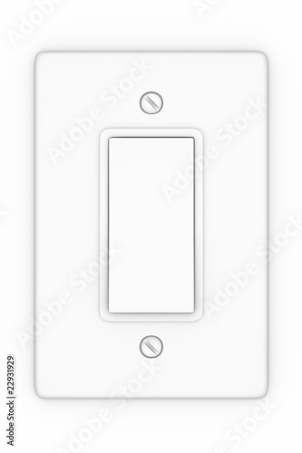 A render of an isolated white light switch
