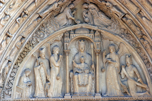 Notre Dame Cathedral, Paris. Portal of St. Anne