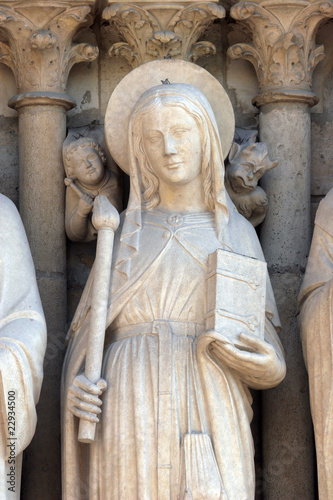 Saint Genevieve, Notre Dame Cathedral, Paris photo