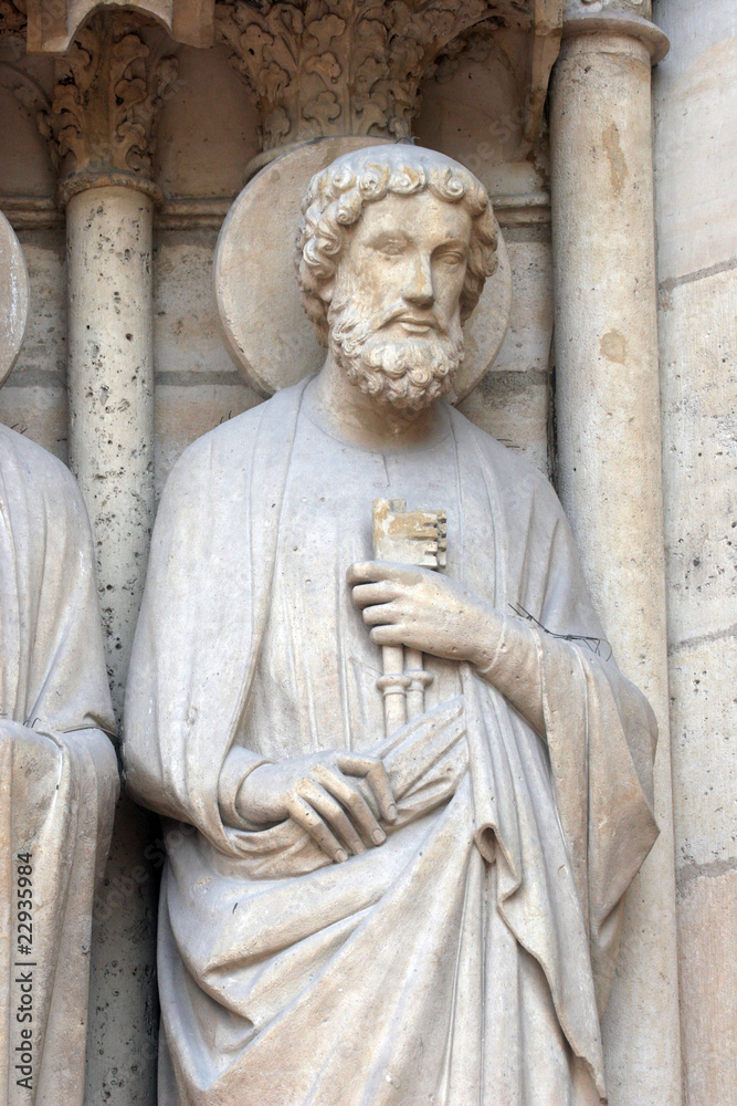 Saint Peter, Notre Dame Cathedral, Paris, Last Judgment Portal