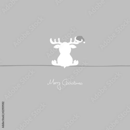 Sitting Christmas Reindeer Grey
