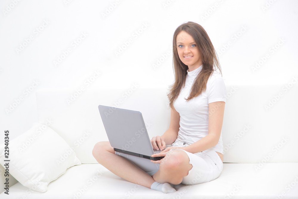 Beautiful young businesswoman looking at documents Beautiful young businesswoman looking at documents